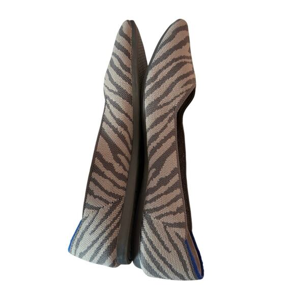 Rothy’s Women’s The Point Gray Zebra Ballet Flats Size 8 Pointed Toe Casual - Picture 4 of 7